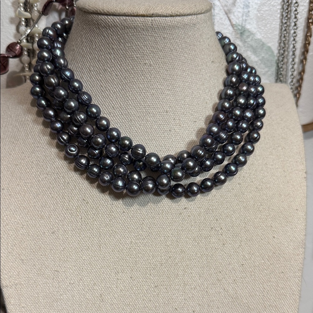 C576 Honora Peacock Pearls 60” 5mm Ring Freshwater